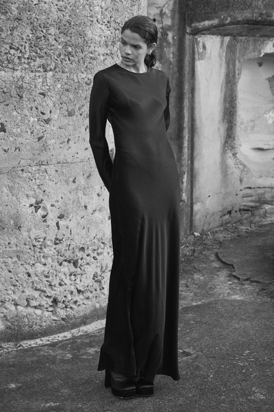 Black Meisa Viscose Maxi Dress