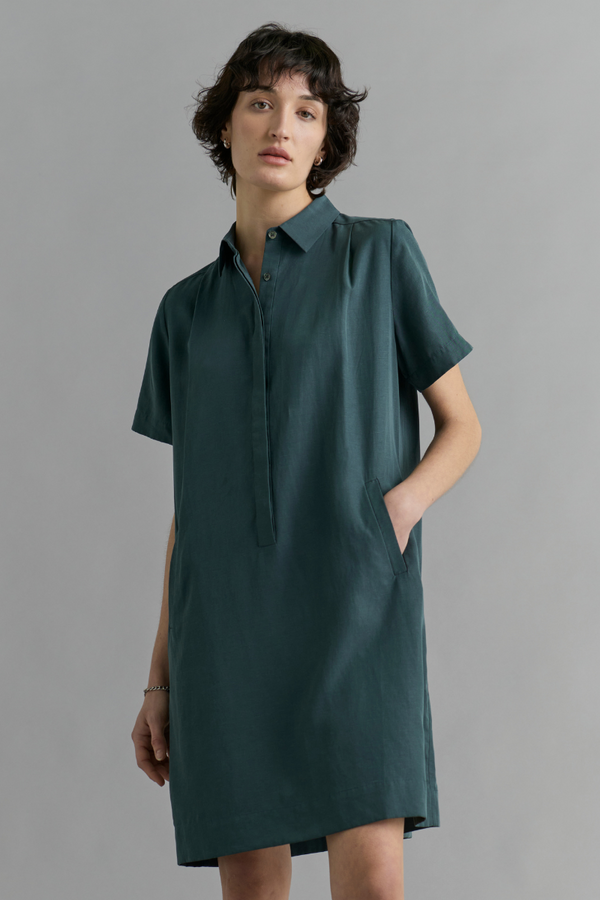 Forest Green Aneta Shirt Dress