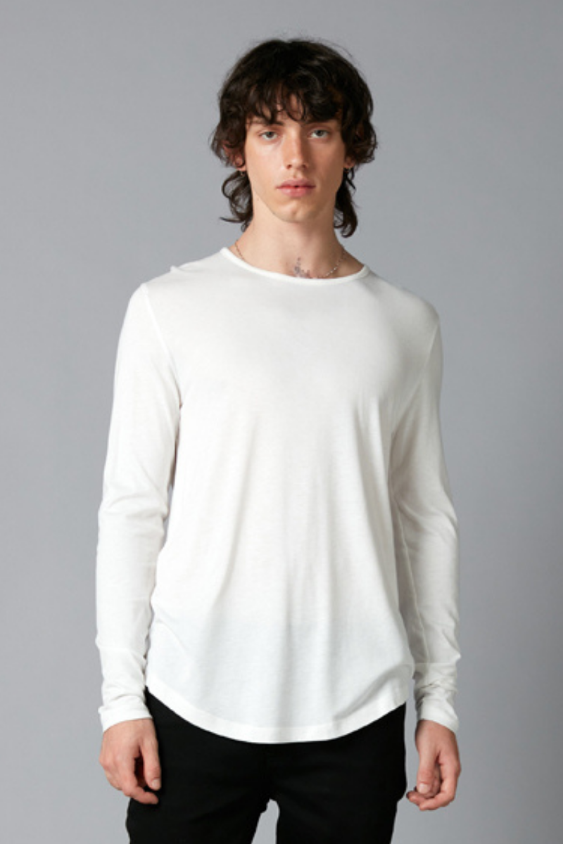 Off White Aalto Bamboo Cotton Long Sleeve T-Shirt