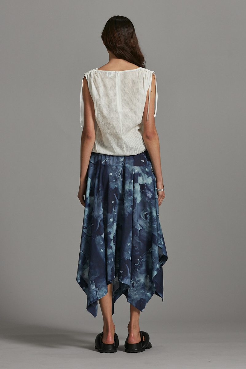 Ocean Print Luna Midi Skirt