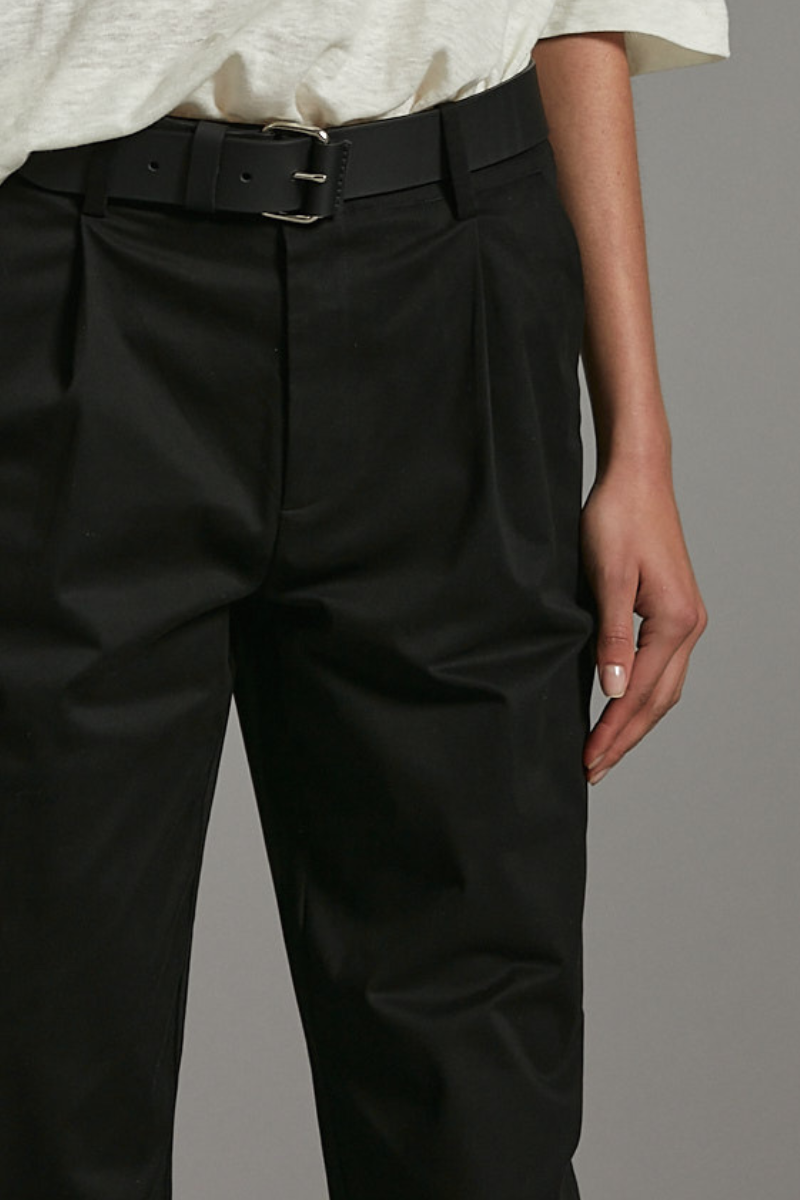 Black Sharp Tailored Cotton Pants